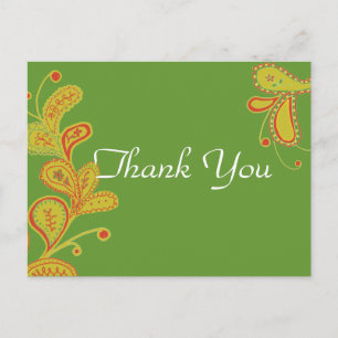 Postal Paisley Fern Green Gracias