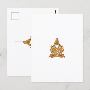 Postal Paisley Floral Art ・ Naranja Boho Decoración