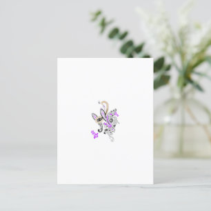 Postal Paisley Floral Motif - Boho White Purple Naranja
