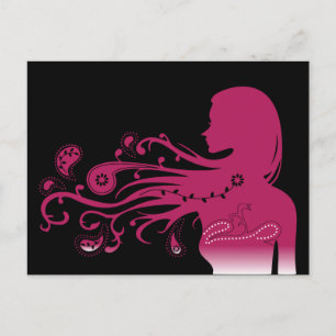 Postal paisley rosa