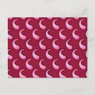 Postal Paisley rosa sobre granate