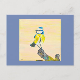 Postal Pajarito azul