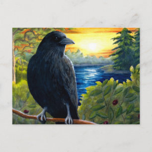 Postal Pájaro 63 cuervo