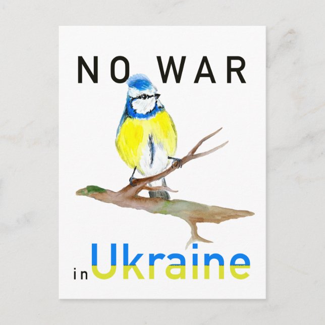 Postal Pájaro acuarela No hay guerra en Ucrania Tote Bag  (Anverso)