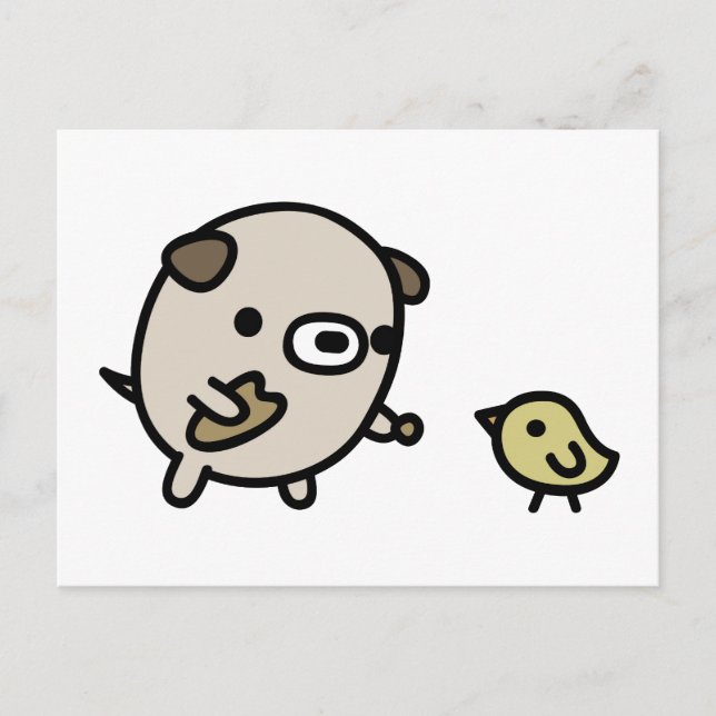 Postal Pájaro alimentador de perros (Anverso)