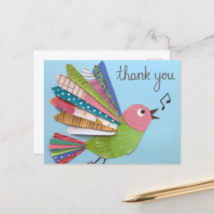 Postal Pájaro Cantando Gracias