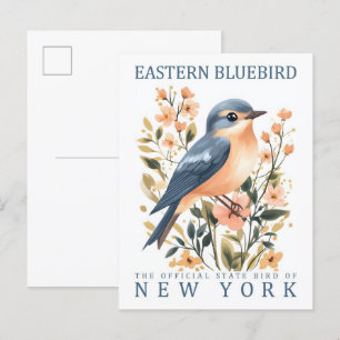 Postal Pájaro de Bluebird de Nueva York