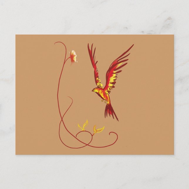 Postal Pájaro de fuego (Pequeño Fénix) (Anverso)
