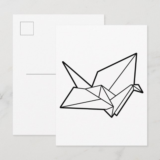 Postal Pájaro de origami (Anverso / Reverso)