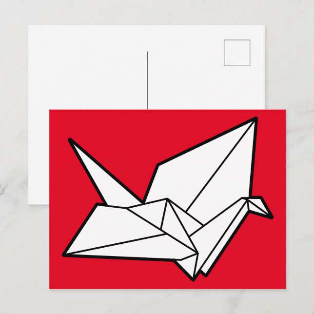 Postal Pájaro de origami (Anverso / Reverso)