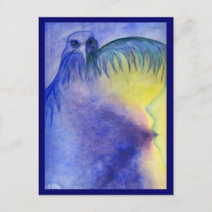 Postal Pájaro de rezo
