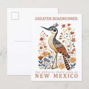 Postal Pájaro del Gran Roadrunner de Nuevo México EE.UU.