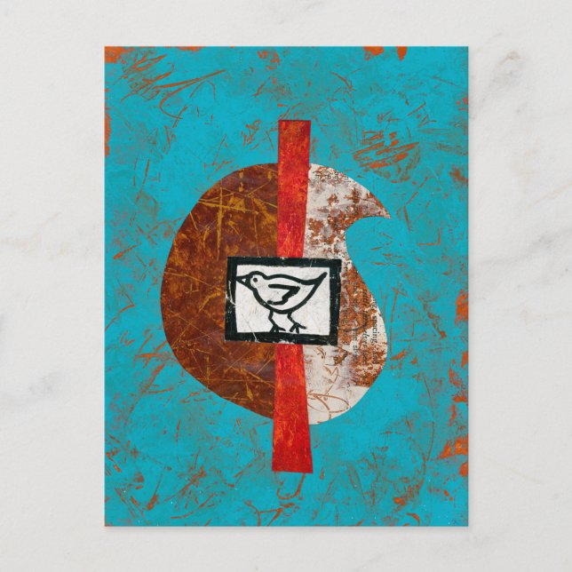 Postal Pájaro En Una Postcarta De Senderismo (Anverso)