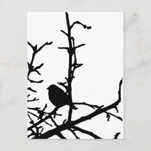 Postal Pájaro en una rama