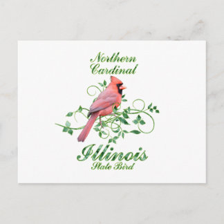 Postal Pájaro Estatal Cardinal Illinois