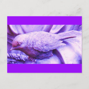 Postal Pájaro Estatuario Púrpura