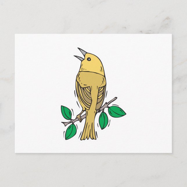 Postal pájaro guerrero amarillo (Anverso)