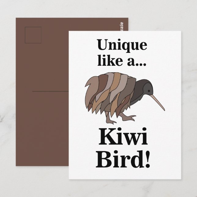 Postal Pájaro Kiwi (Anverso / Reverso)