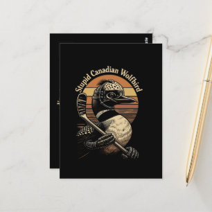 Postal Pájaro Lobo Canadiense Estúpido