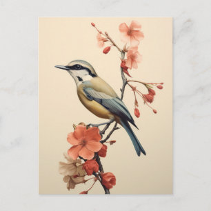 Postal Pájaro Mañanero Japonés