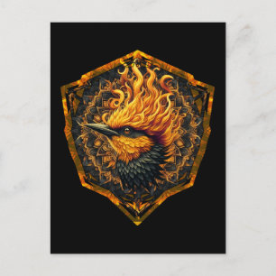 Postal Pájaro mítico de llama