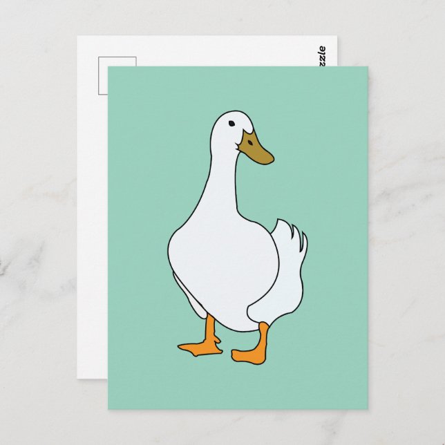 Postal Pájaro Pájaro Blanco Pato (Anverso / Reverso)