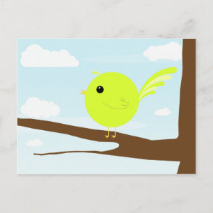 Postal Pájaro pequeño en un árbol