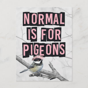 Postal Pájaro Punk Alternativo Anti Conformidad
