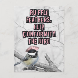 Postal Pájaro Punk Alternativo Anti Conformidad