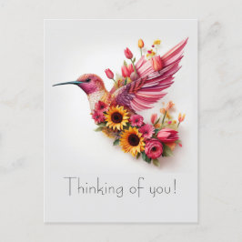 Postal Pájaro que vuela Pensando en ti