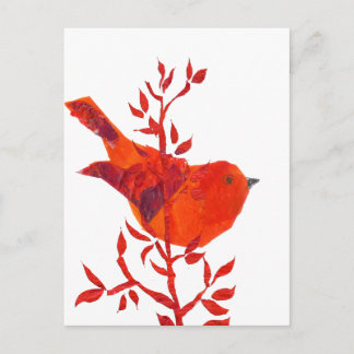 Postal Pájaro rojo más cursi del planeta