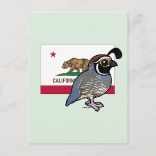 Postal Pájaro Stateorable: Codorniz de California