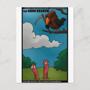 Postal Pájaros a Gusanos El Vaso Grim Regalos y Camisetas