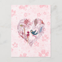 Pájaros adorables con la llave del amor