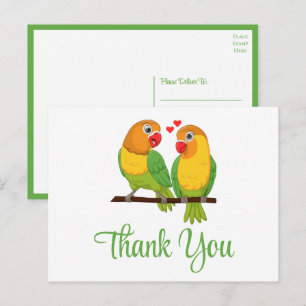 Postal Pájaros de Amor Lindos Bodas Agradecimiento