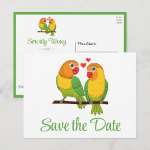 Postal Pájaros de Amor Pájaros de Amor Boda Salvar la Fec