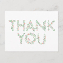 Postal Pájaros de amor y cartas Gracias