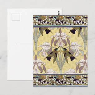 Postal Pájaros de humor, orquídeas, pelo de soltero, vain