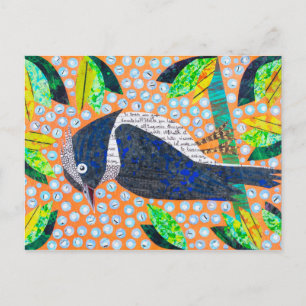 Postal Pájaros de madera