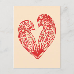 Postal Pájaros del amor