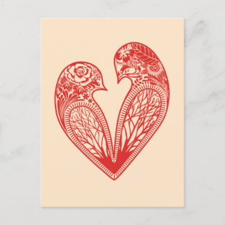 Postal Pájaros del amor