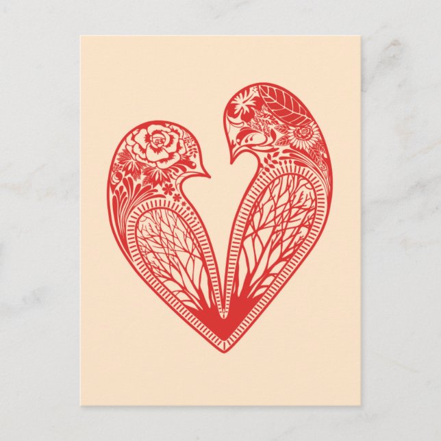 Postal Pájaros del amor (Anverso)