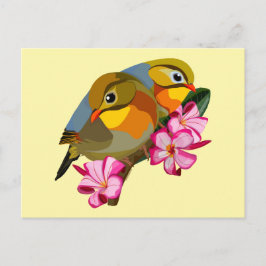 POSTAL PÁJAROS LEIOTHRIX DE LIBERTAD ROJA