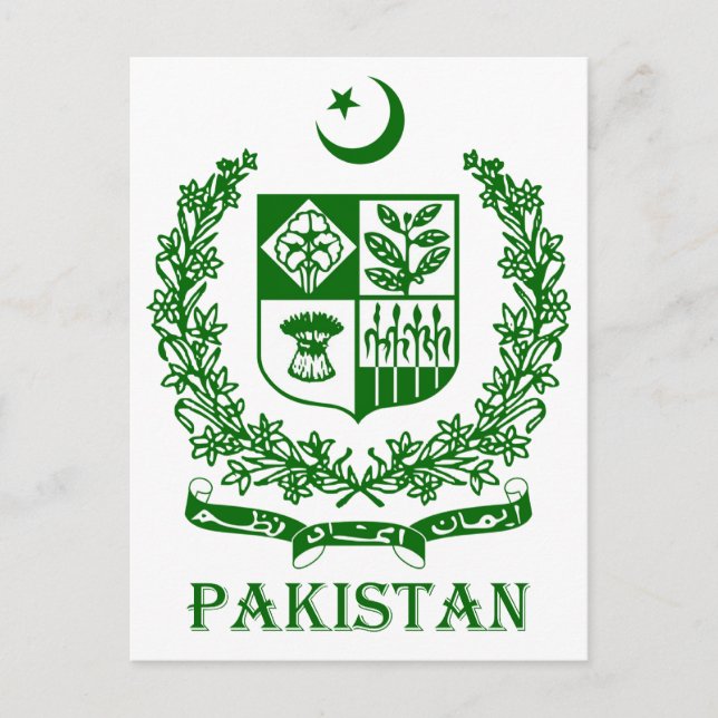 Postal PAKISTÁN - emblema/escudo de armas/bandera/símbolo (Anverso)