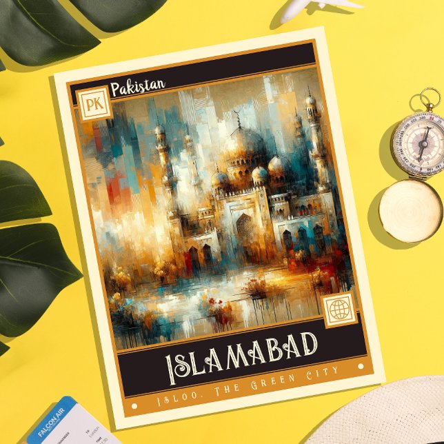 Postal Pakistán, Islamabad | Pintura de época (Subido por el creador)