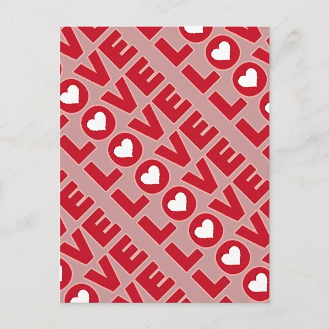 Postal palabra de amor con corazón (Anverso)