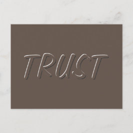 Postal Palabra de confianza moderada de pinturas en blanc