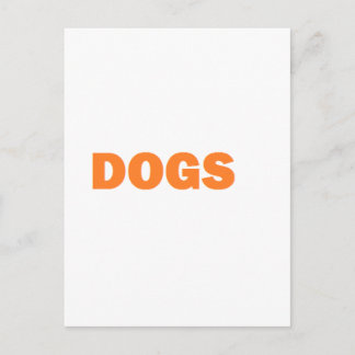 Postal Palabra DOGS en amarillo