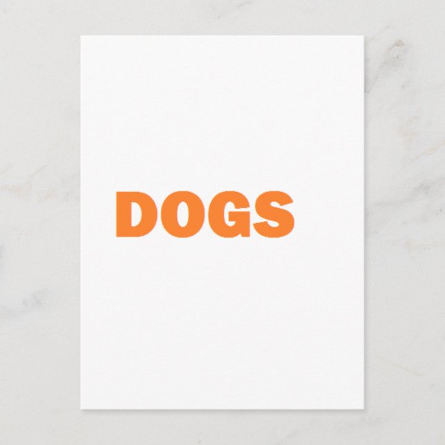 Postal Palabra DOGS en amarillo (Anverso)
