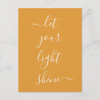 Postal Palabra espiritual deja que tu luz brille